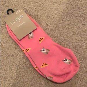 Pizza/dog pink no show socks